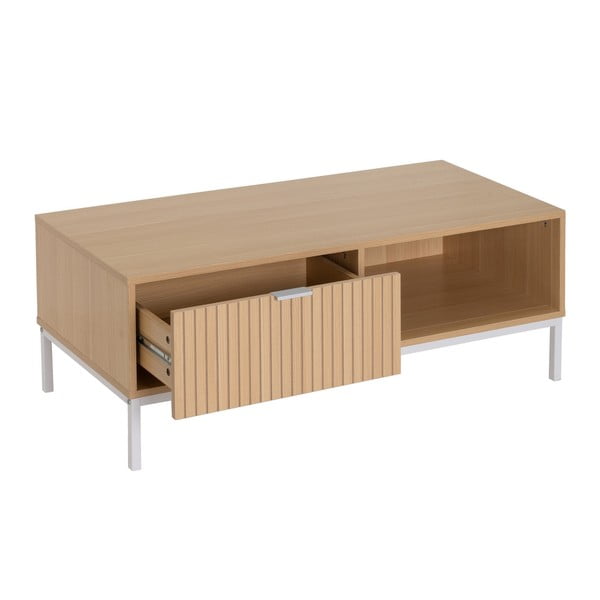 Tavolino da salotto di colore naturale con effetto rovere 50x110 cm Mid-Lines – Casa Selección-image-1