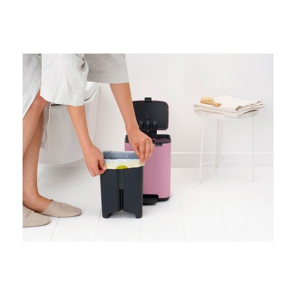 Cestino per la spazzatura rosa in acciaio con pedale 4 l Bo – Brabantia-image-3