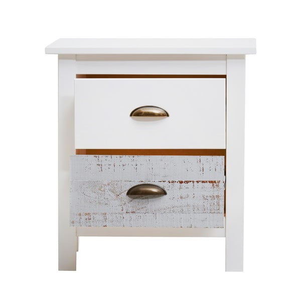 Comodino bianco e grigio , 46 x 50 cm Romantica - Marckeric-image-3