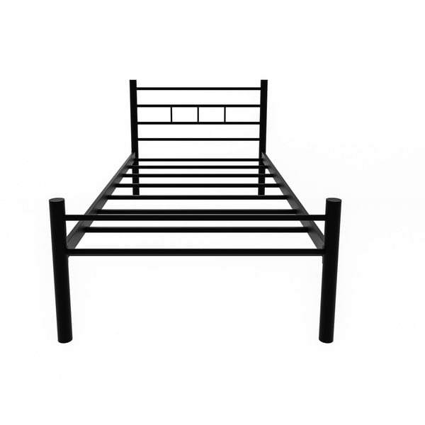 Letto matrimoniale nero in metallo con doghe 90x200 cm K70 - Kalune Design-image-2