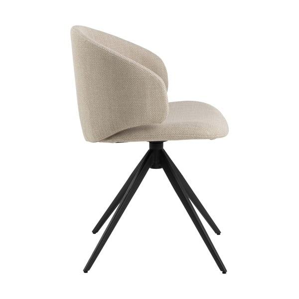 Sedia da pranzo beige in imbottito con braccioli Ella – Actona-image-4