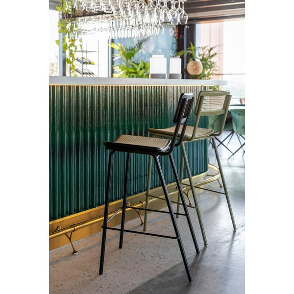 Sgabelli da bar in rattan nero in set di 2 106 cm Jort - Zuiver-image-1