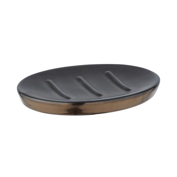 Portasapone in ceramica grigio opaco con dettagli dorati Polaris - Wenko-image-4