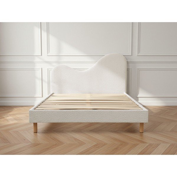 Letto matrimoniale imbottito bianco imbottito con rete inclusa 160x200 cm Celina – Bobochic Paris-image-2
