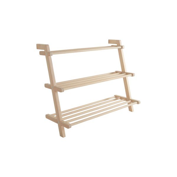 Scarpiera colore naturale chiaro in pino massiccio da parete 80x65x42 cm Eddison – Jotex