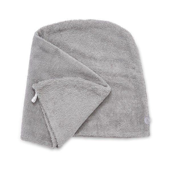 Asciugacapelli in cotone grigio ad asciugatura rapida in set da 2 20x13 cm Quick Dry - Catherine Lansfield-image-2