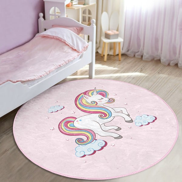 Tappeto rosa per bambini ø 120 cm Comfort - Mila Home-image-4