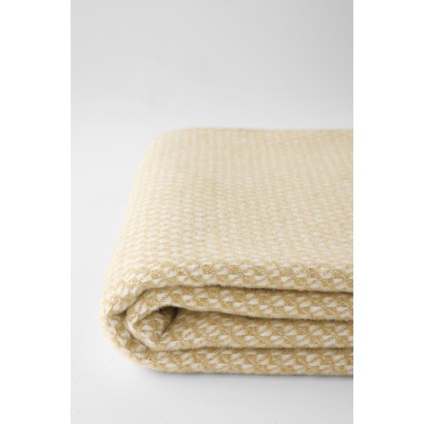 Coperta beige in misto cotone 140x180 cm Wabi – Euromant-image-3