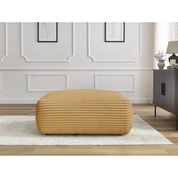 Poggiapiedi color senape con rivestimento in velluto a coste Lucien – Bobochic Paris-image-1