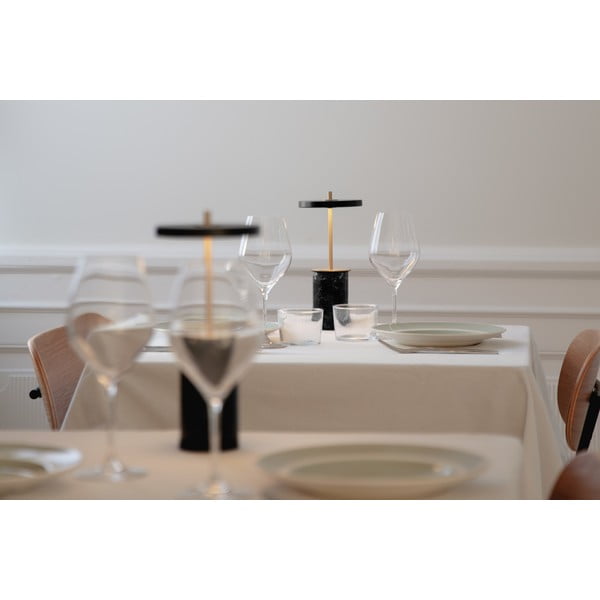 Lampada da tavolo dimmerabile a LED in marmo nero con paralume in metallo (altezza 25,5 cm) Asteria Move Mini - UMAGE-image-1