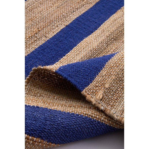Tappeto blu/di colore naturale in misto iuta tessuto a mano 200x300 cm Otti – Jotex-image-3