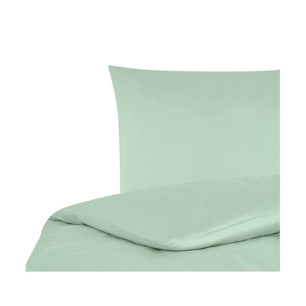 Biancheria da letto in cotone sateen verde 200x135 cm Comfort - Westwing Collection-image-2
