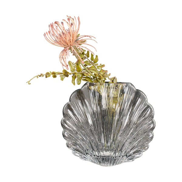 Vaso in vetro fatto a mano grigio chiaro - House Nordic-image-3