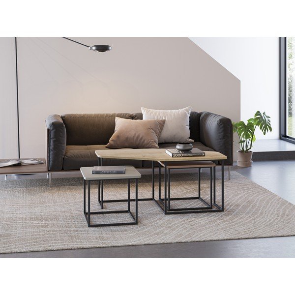 Set di 3 tavolini 60x111,5 cm Zoya - Marckeric-image-1