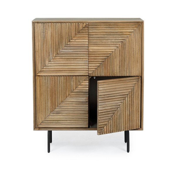 Armadietto di colore naturale in mango massiccio 92x110x40 cm Darsey – Bizzotto-image-4