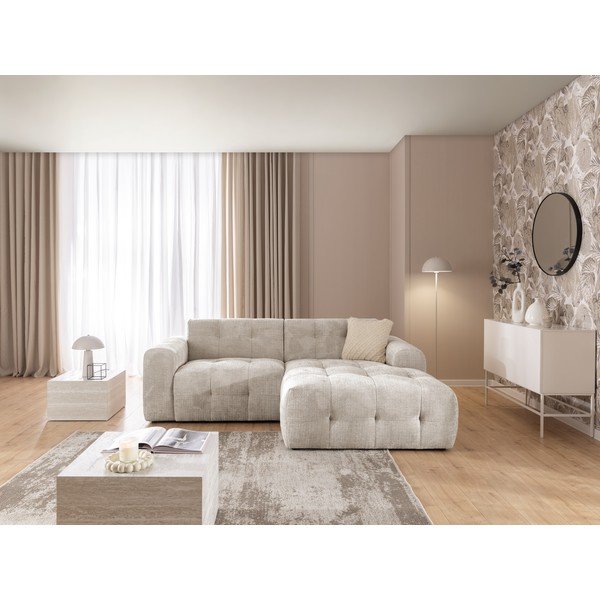Divano angolare beige (con penisola a destra/con chaise lounge) Melva – Ropez-image-4