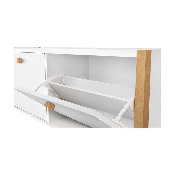 Scarpiera bianca con panca Hannover - Woodman-image-1