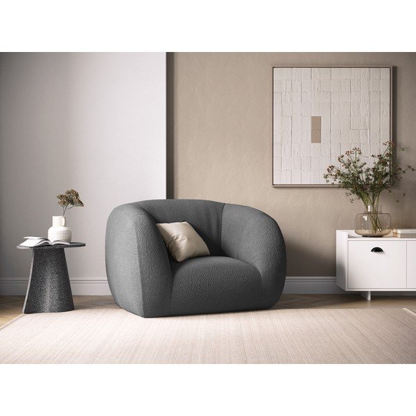 Poltrona grigia in tessuto bouclé Essen - Cosmopolitan Design-image-4