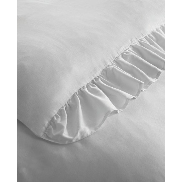 Biancheria da letto in cotone grigio Frill, 200 x 200 cm - Bianca-image-3