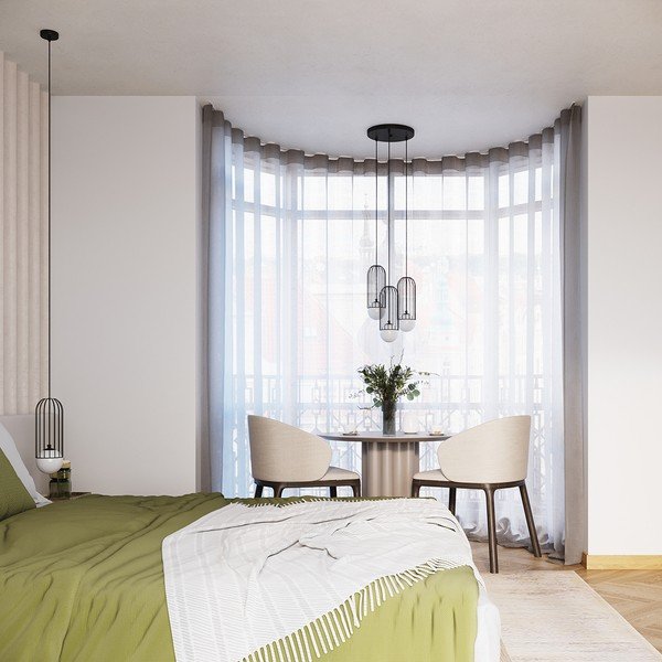 Lampadario bianco/nero con paralume in vetro Belinda – Sollux-image-2