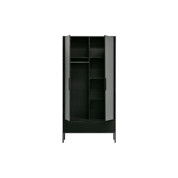 Armadio in legno di pino nero Adam - WOOOD-image-3