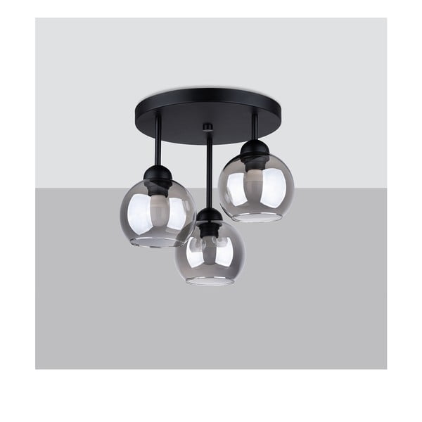 Lampada da soffitto nera ø 15 cm Grande - Sollux-image-4