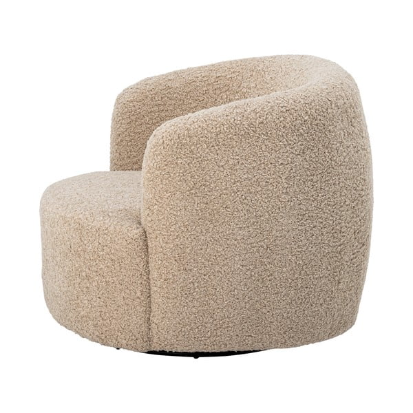Poltrona beige in tessuto bouclé Bocca - Bloomingville-image-4