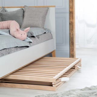 Lettino pieghevole su ruote in colore naturale 60x120 cm Fold up - Roba