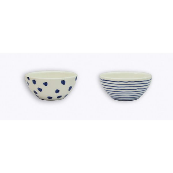 Set di 2 ciotole in ceramica Blue Dots - Madre Selva