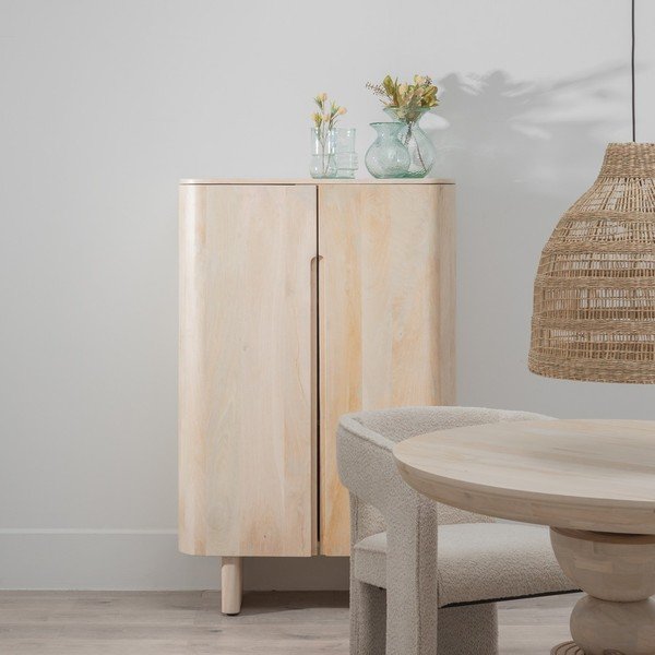 Mobiletto in legno di mango colore naturale 90x138 cm Batel - Ixia-image-1