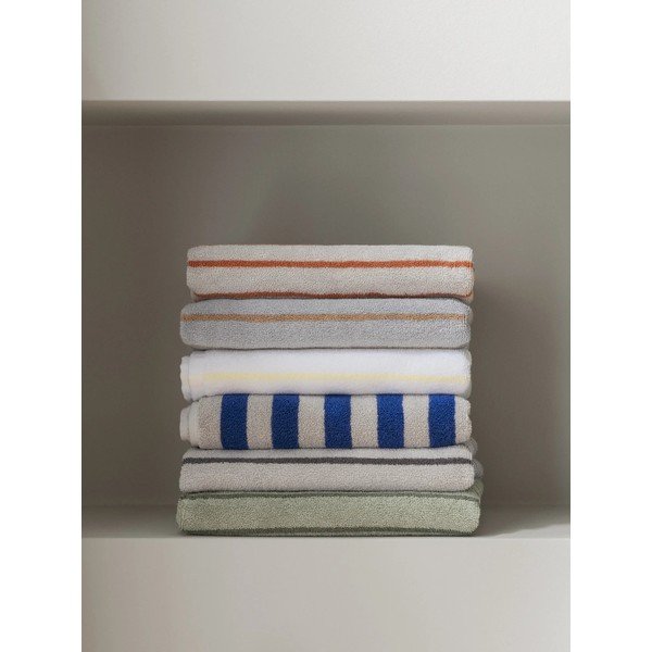 Asciugamano tipo terry blu/color crema in cotone organico 70x140 cm Arto – Blomus-image-2