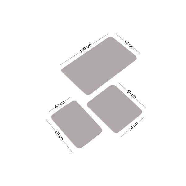 Set di 3 tappeti da bagno marrone e crema 100x60 cm - Foutastic-image-3