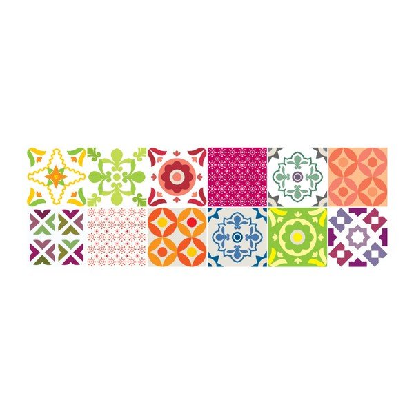Set di 12 decalcomanie murali Piastrelle eleganti, 10 x 10 cm - Ambiance-image-2