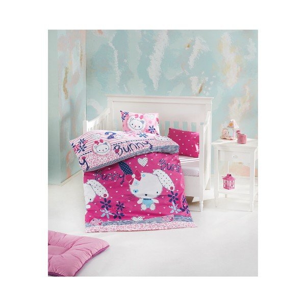 Set di biancheria da letto per bambini in cotone Bunny, 100 x 150 cm - Mijolnir