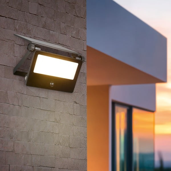 Illuminazione esterna LED con alimentazione a pannelli solari con sensore di movimento da parete (altezza totale 15,5 cm) Moura – Trio-image-1