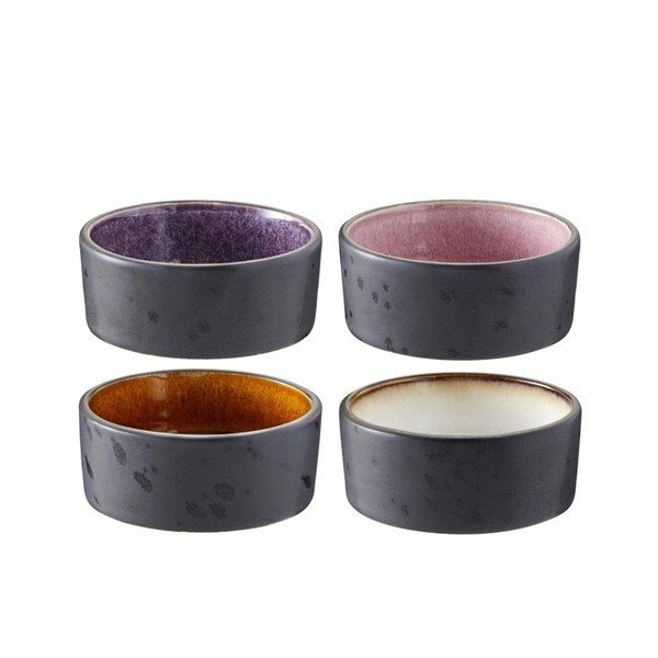 Sada 4 černých kameninových servírovacích mističek Bitz Mensa