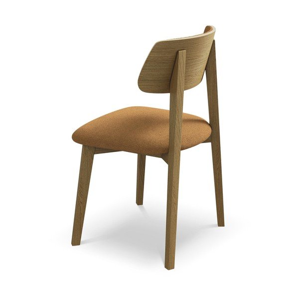 Sedia da pranzo color terracotta in legno massiccio Niu – Makamii-image-3