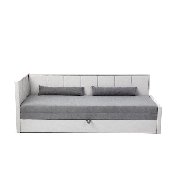 Divano grigio allungabile/con contenitore e rivestimento in ciniglia 214 cm Fulgeo – ELTAP