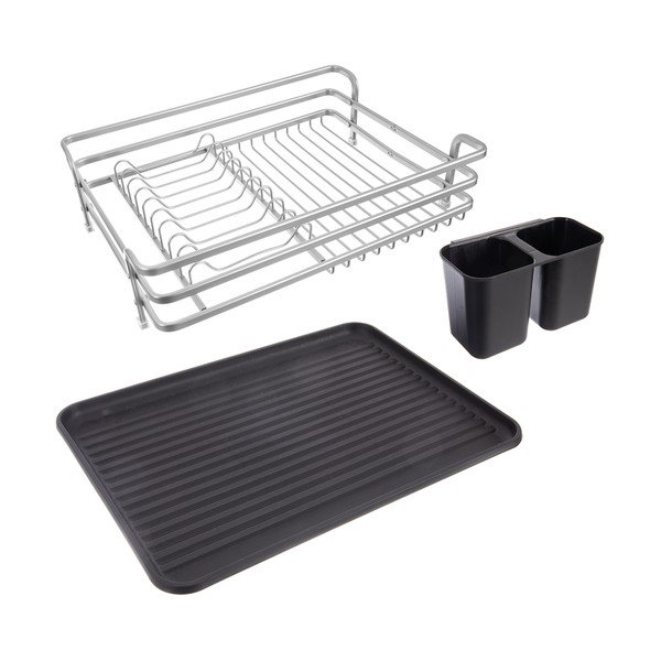 Scolapiatti bianco e nero in metallo 43x32 cm Deluxe – Orion-image-2