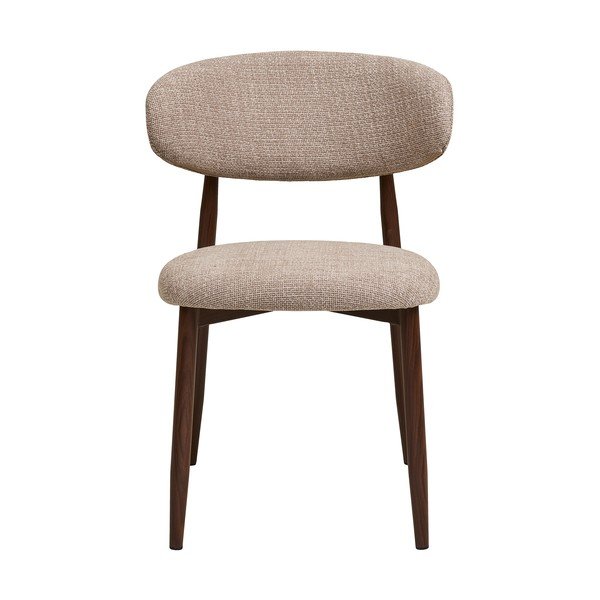 Sedia da pranzo beige/marrone scuro in imbottito Levanto – House Nordic-image-3