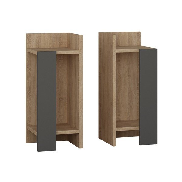 Set di 2 comodini in legno di rovere Elos - Decortie