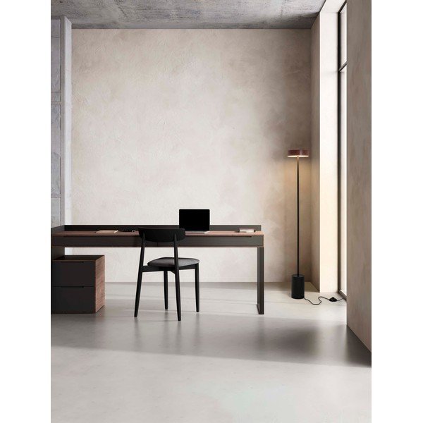 Lampada da terra LED nera/colore naturale scuro in metallo (altezza totale 135 cm) Thea – Nova Luce-image-1
