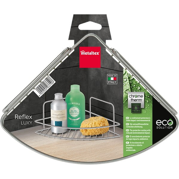 Mensola da bagno color argento lucido in acciaio Luxy – Metaltex-image-2