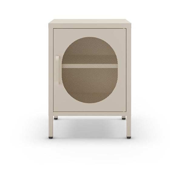 Comodino in metallo color crema Diora - Marckeric