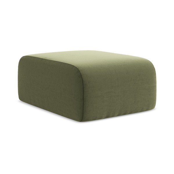 Poggiapiedi verde con rivestimento in velluto Lani – Makamii