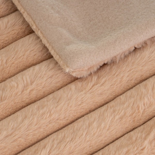 Coperta marrone chiaro in micropile 130x160 cm Fur Velvet – Casa Selección-image-1
