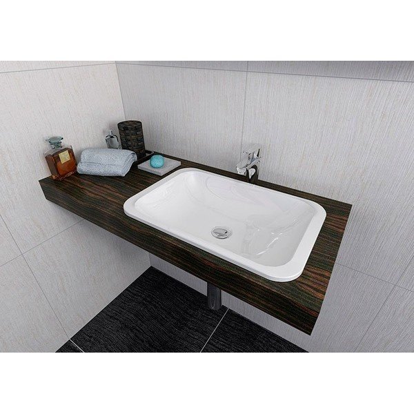 Lavabo bianco in composito minerale 55x36 cm Japura – Sapho-image-1
