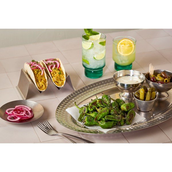 Porta tacos vassoio di servizio in acciaio inox 10x19 cm Serve – BonBistro-image-2