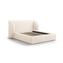 Letto matrimoniale imbottito color crema con contenitore con rete inclusa 180x200 cm Miley – Micadoni 