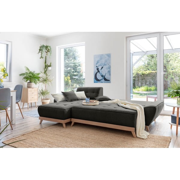 Divano letto grigio scuro ad angolo variabile Dazzling Daisy - Miuform-image-4